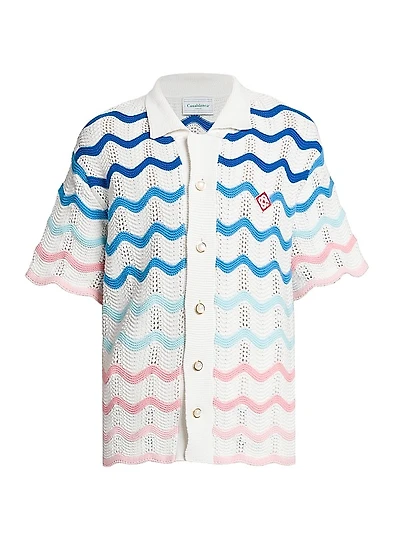 Wave Crocheted Cotton Shirt