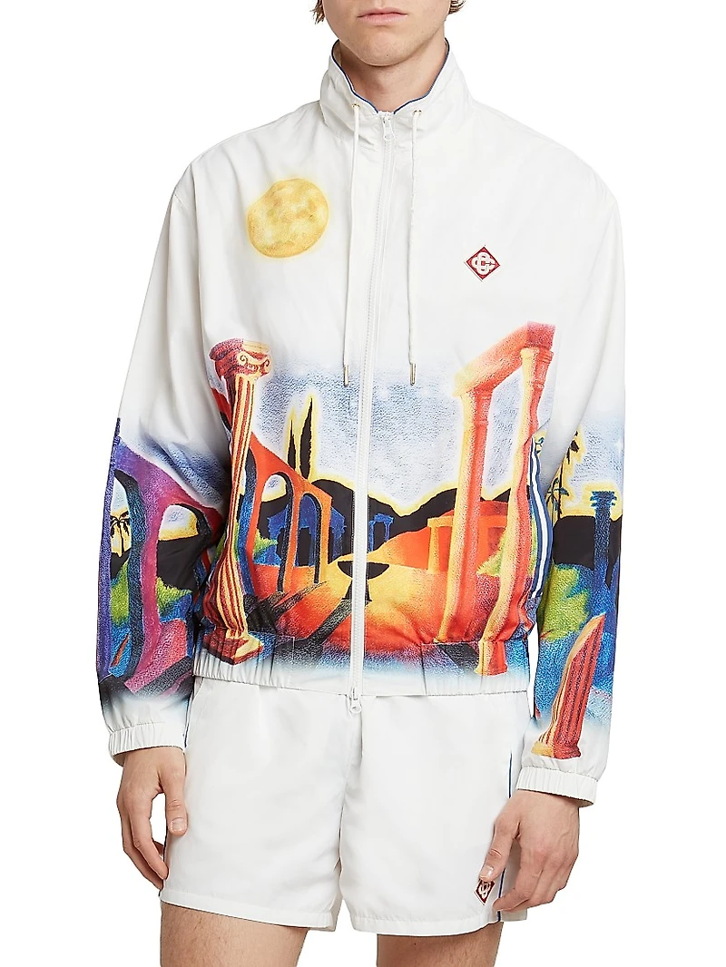 Printed Windbreaker Jacket
