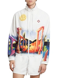 Printed Windbreaker Jacket