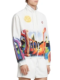 Printed Windbreaker Jacket