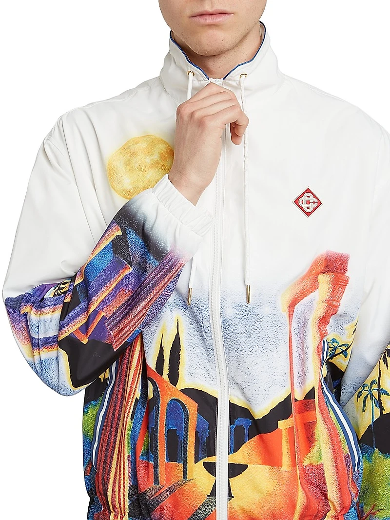 Printed Windbreaker Jacket
