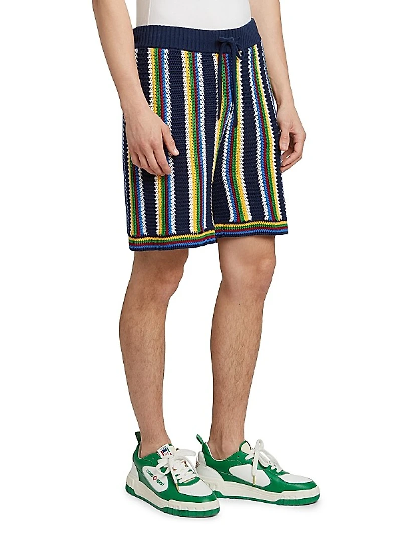 Striped Crochet Shorts