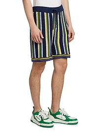 Striped Crochet Shorts