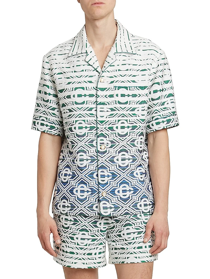 Monogrammed Cotton-Blend Shirt