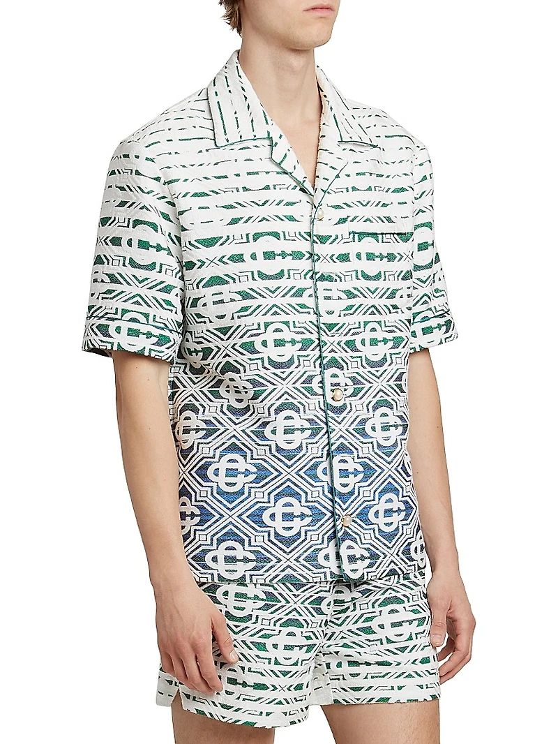 Monogrammed Cotton-Blend Shirt