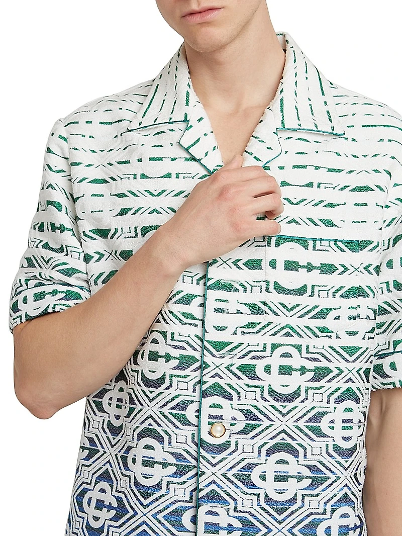 Monogrammed Cotton-Blend Shirt