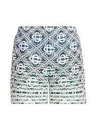 Monogrammed Cotton-Blend Shorts