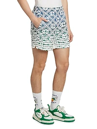 Monogrammed Cotton-Blend Shorts