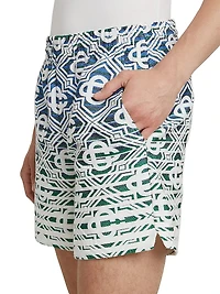 Monogrammed Cotton-Blend Shorts