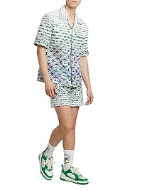 Monogrammed Cotton-Blend Shorts