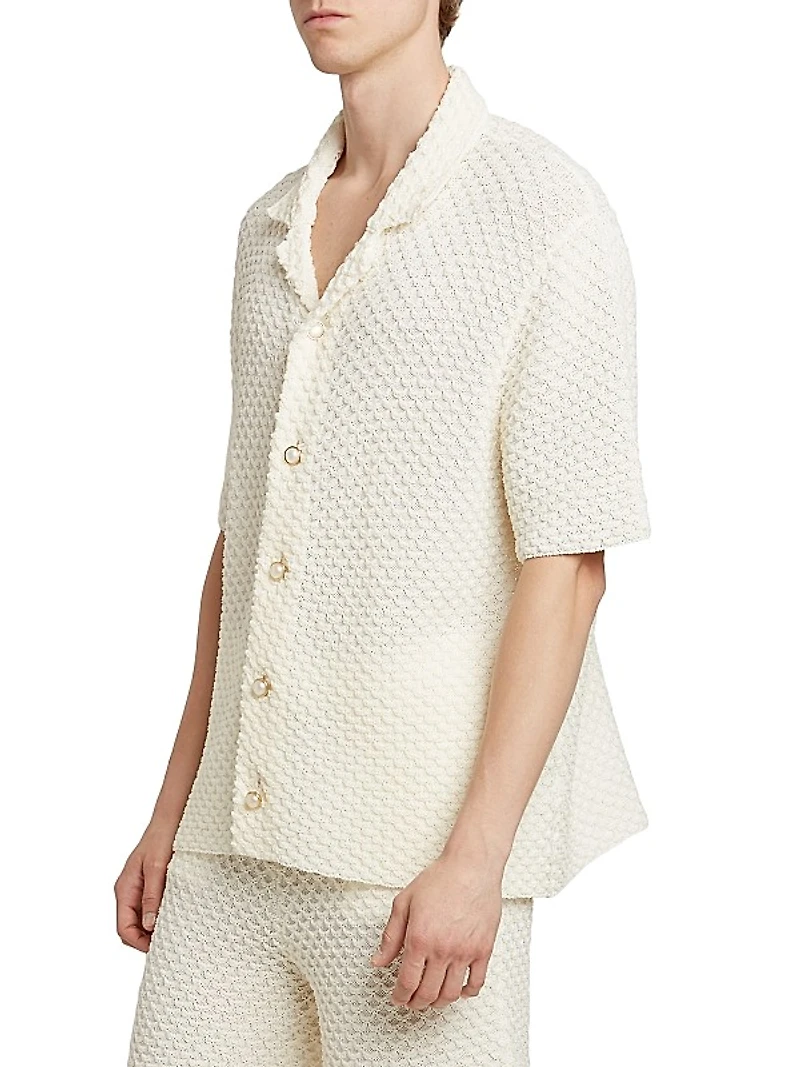 Summer Textured-Knit Shirt