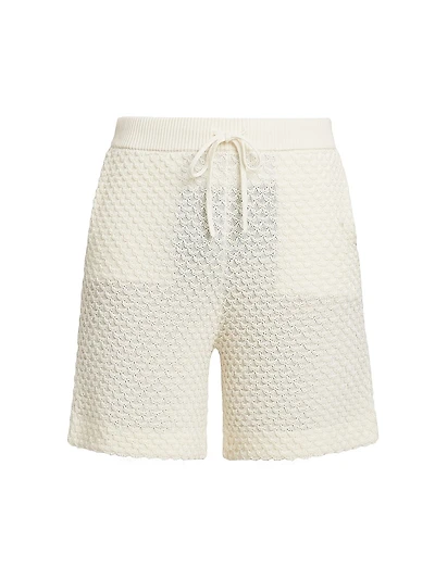 Textured Cotton Drawstring Shorts