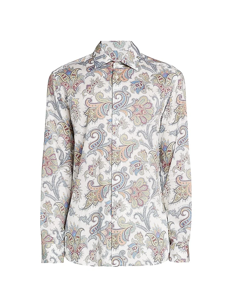 Paisley Button-Front Shirt