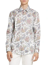 Paisley Button-Front Shirt
