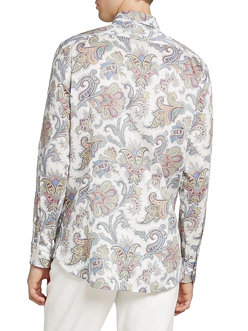 Paisley Button-Front Shirt