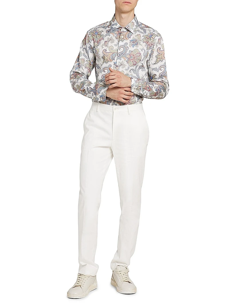 Paisley Button-Front Shirt