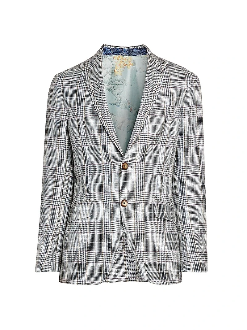 Cotton-Blend Glen Plaid Blazer