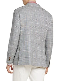 Cotton-Blend Glen Plaid Blazer