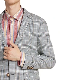Cotton-Blend Glen Plaid Blazer