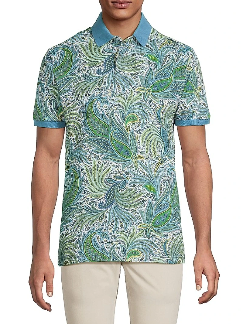 Paisley Cotton Polo Shirt