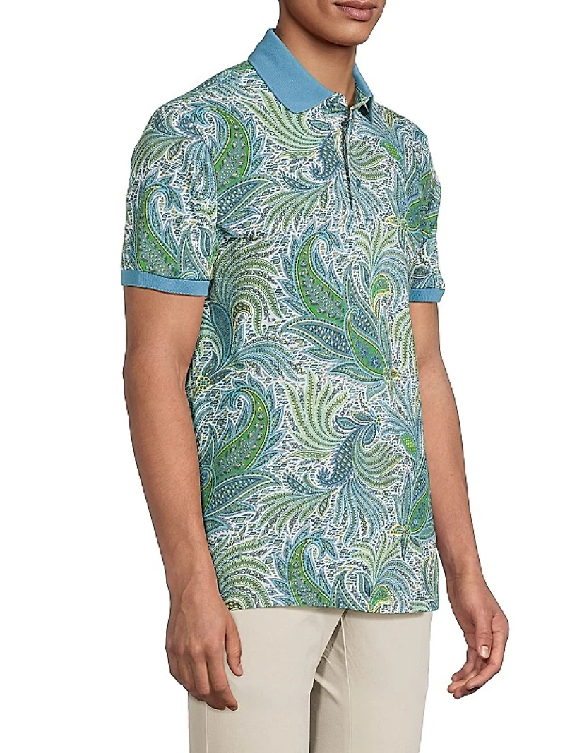 Paisley Cotton Polo Shirt