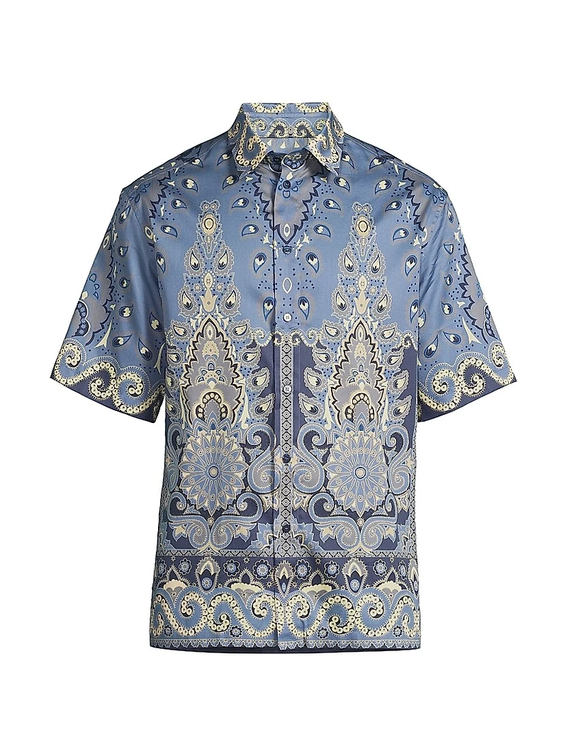 Paisley Cotton Camp Shirt