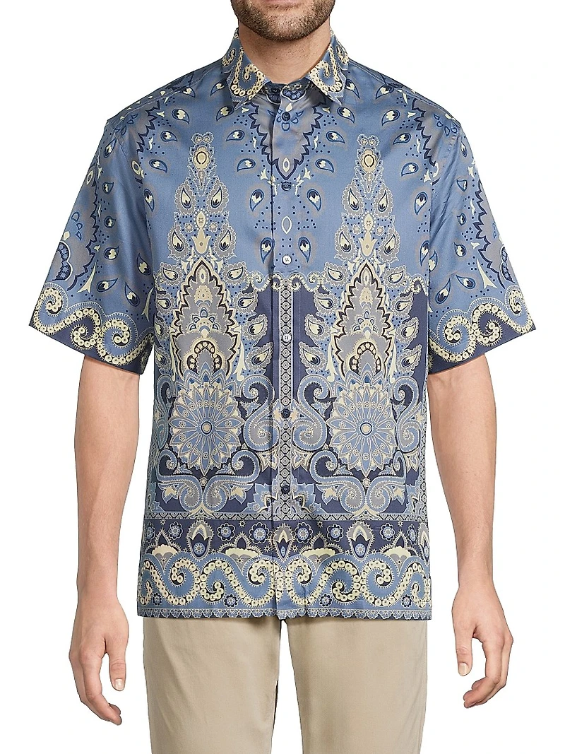 Paisley Cotton Camp Shirt