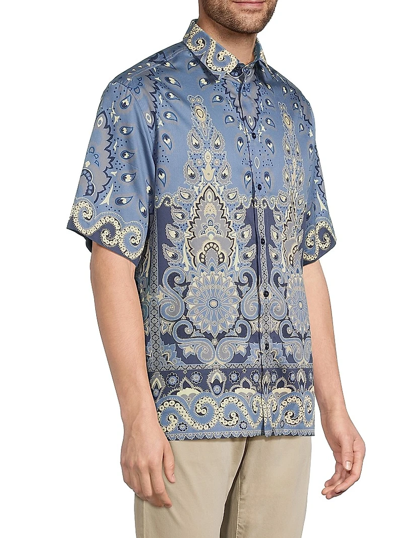 Paisley Cotton Camp Shirt