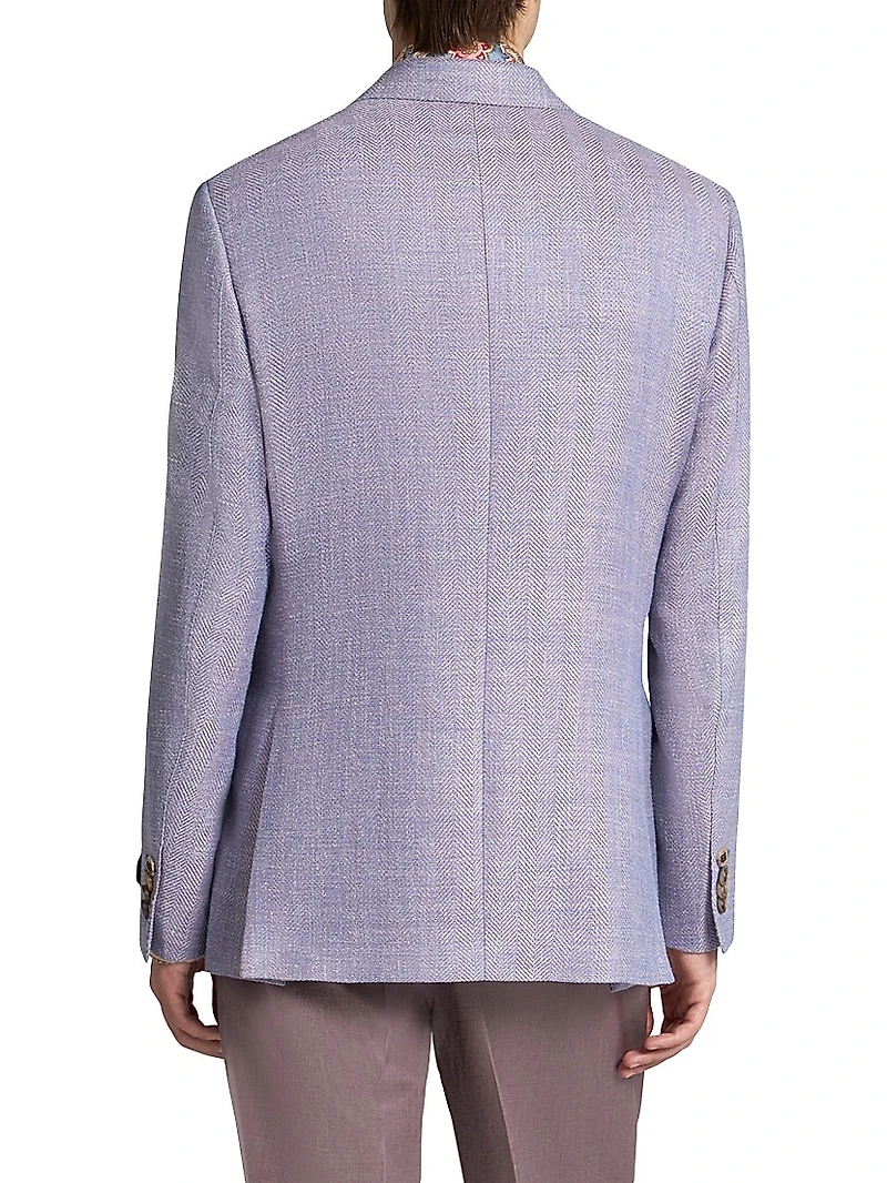 Wool, Silk & Linen Herringbone Jacket