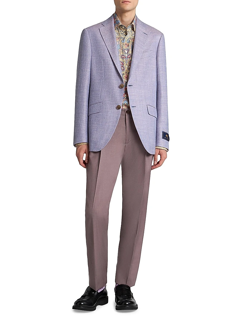 Wool, Silk & Linen Herringbone Jacket