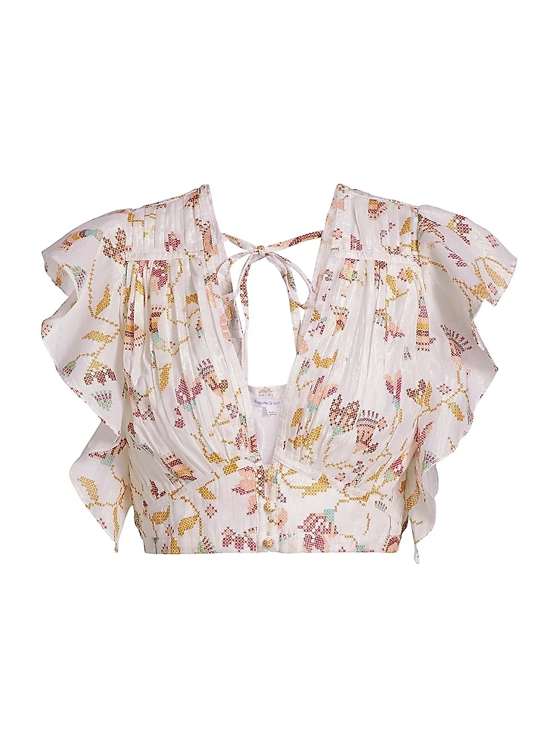 Kikka Shimmer Cotton Crop Top