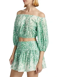 Bova Pleated Cotton Crop Top