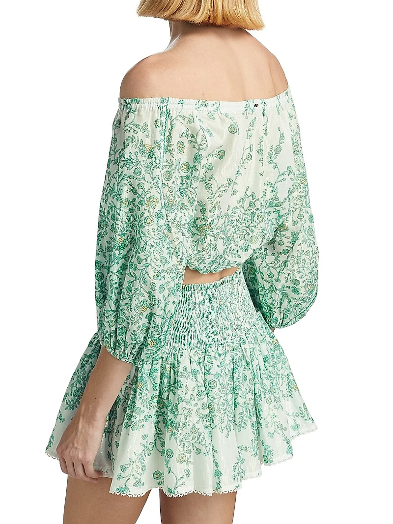 Bova Pleated Cotton Crop Top
