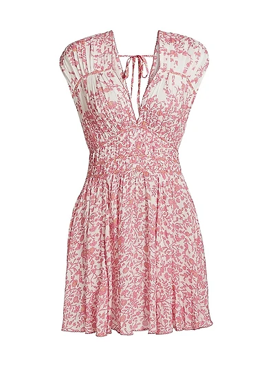 Ciao Floral Smocked Minidress