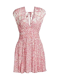 Ciao Floral Smocked Minidress
