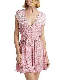 Ciao Floral Smocked Minidress