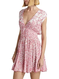 Ciao Floral Smocked Minidress
