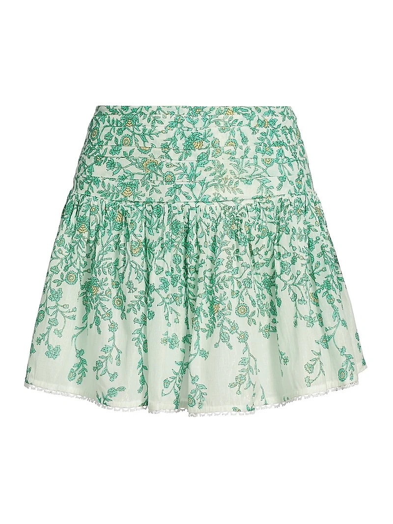 Colleen Metallic Floral A-Line Miniskirt