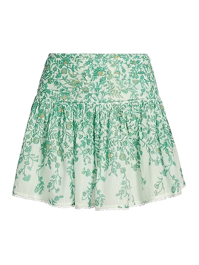 Colleen Metallic Floral A-Line Miniskirt