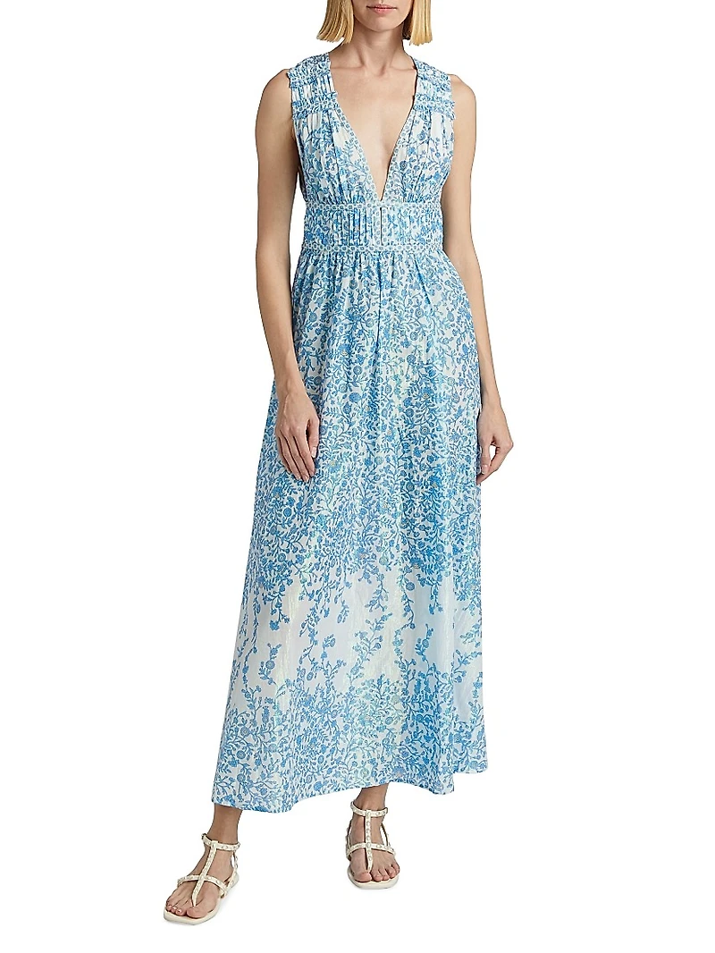 Chiara Floral Cotton Maxi Dress