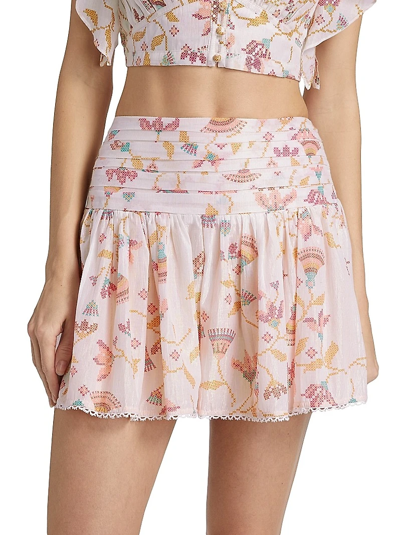 Colleen Floral A-Line Miniskirt