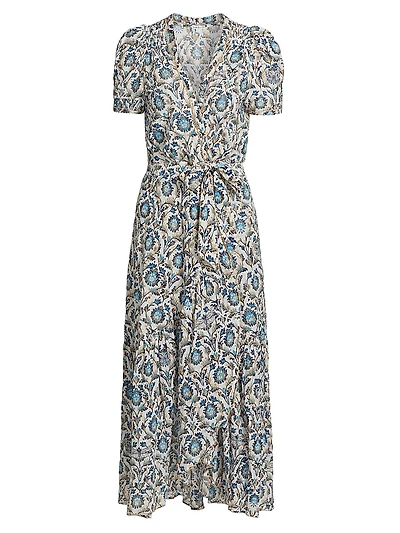 Baba Shimmer Midi Wrap Dress