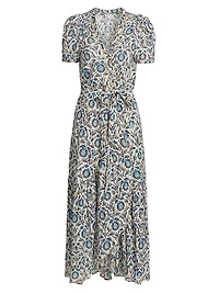 Baba Shimmer Midi Wrap Dress