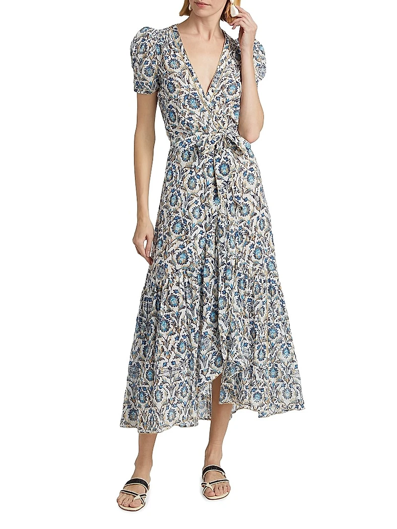 Baba Shimmer Midi Wrap Dress