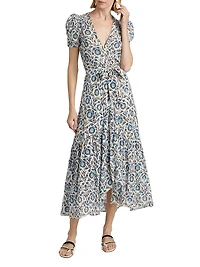 Baba Shimmer Midi Wrap Dress