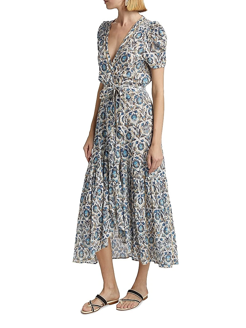 Baba Shimmer Midi Wrap Dress