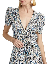 Baba Shimmer Midi Wrap Dress