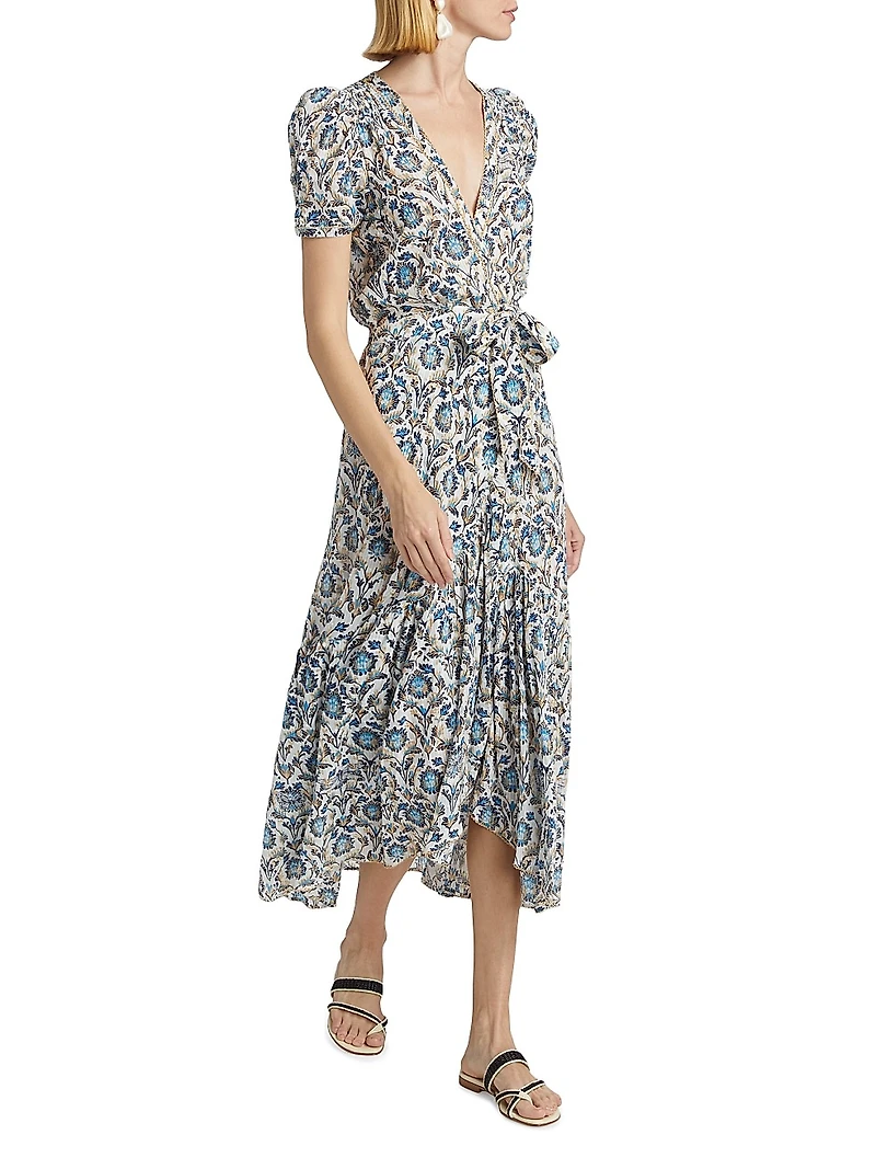 Baba Shimmer Midi Wrap Dress