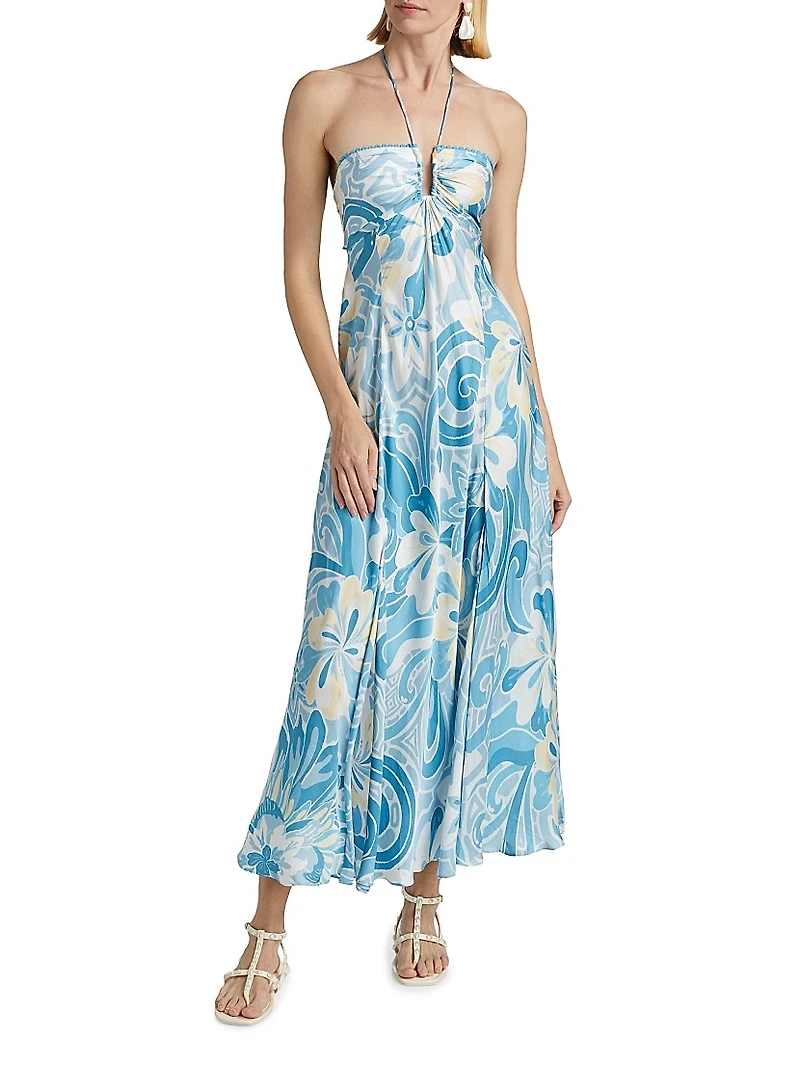 Carla Floral Halter Maxi Dress