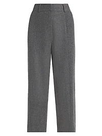 Wool-Blend Rib-Knit Wide-Leg Crop Pants